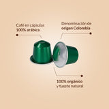 Cápsulas compatibles con Nespresso® - Café Orgánico de Finca Rainforest Alliance (180 uds)