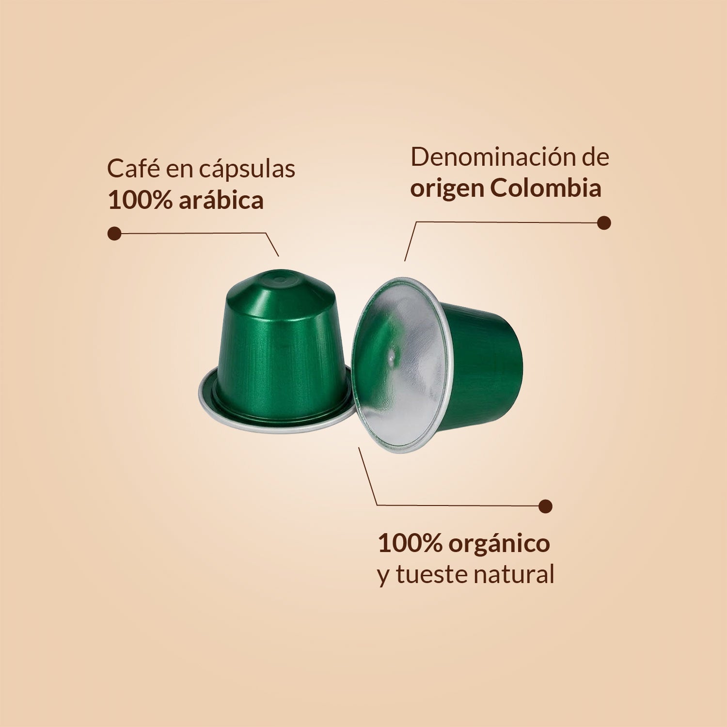 Cápsulas compatibles con Nespresso® - Café Orgánico de Finca Rainforest Alliance (180 uds)