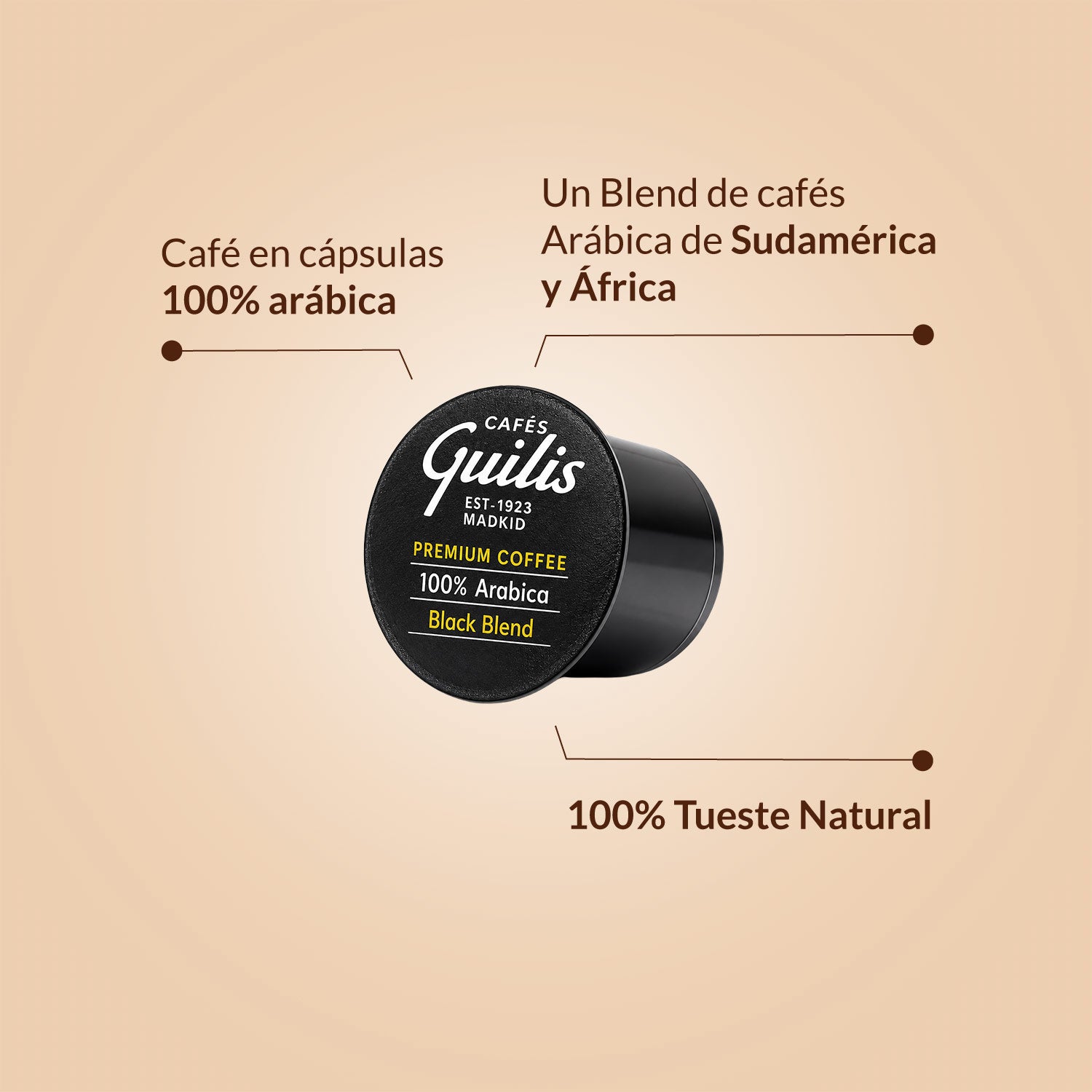 Cápsulas de Café Blue Black Blend 100% Arábica 96 uds