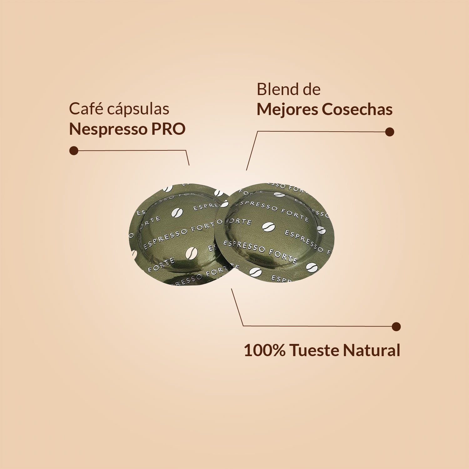 Cápsulas para Nespresso PRO - Café Molido de Tueste Natural 50 Uds de Alta Calidad